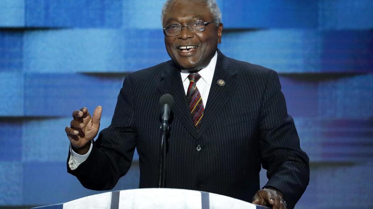 Rep. James Clyburn, D-SC., speaks during the final day of the Democratic National Convention in Philadelphia, July 28, 2016.