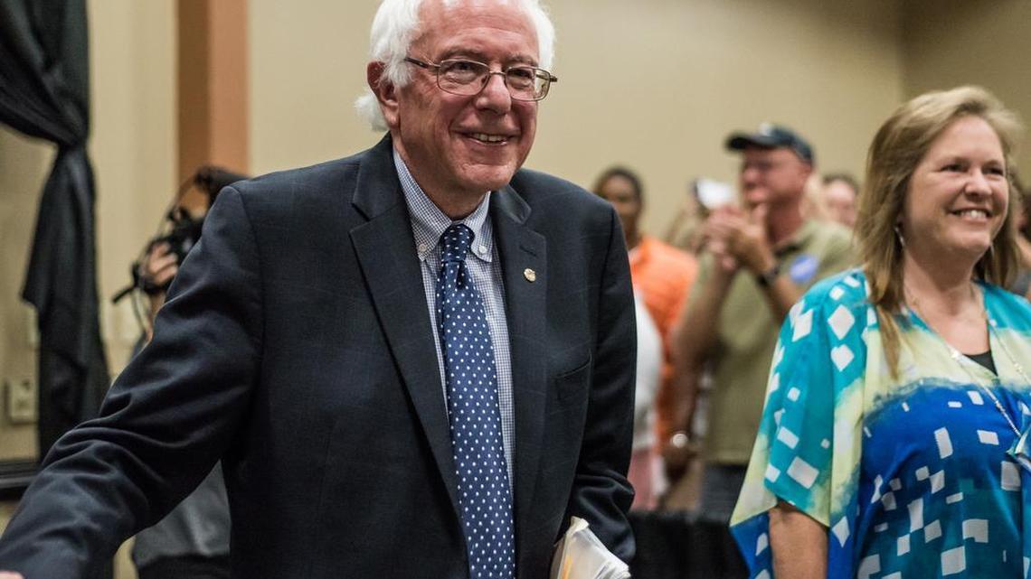 
Democratic presidential hopeful Bernie Sanders speaks to voters at the The Medallion Center on Garners Ferry Road Friday night in Columbia, South Carolina. Sanders also visited Greenville during his first stop in the state since becoming a presidential candidate. 
