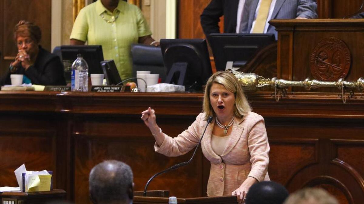 Rep. Jenny Horne R-Dorchester, gave an impassioned plea to remember the nine people who were killed in Charleston during debate in the S.C. House of Representatives on a bill that would remove the Confederate flag from the State House grounds in July. Horne plans to run for Congress.