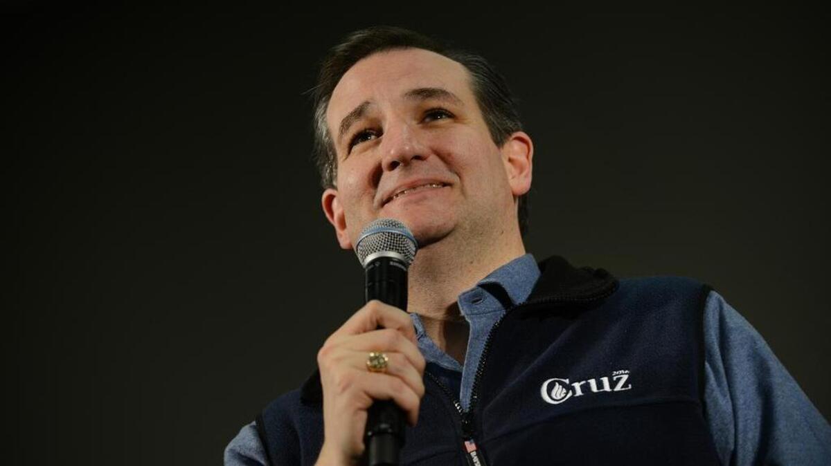 Republican presidential candidate Ted Cruz spoke to a crowd at the TD Convention Center one day after winning the Iowa Caucus. Tuesday, February 2, 2016.