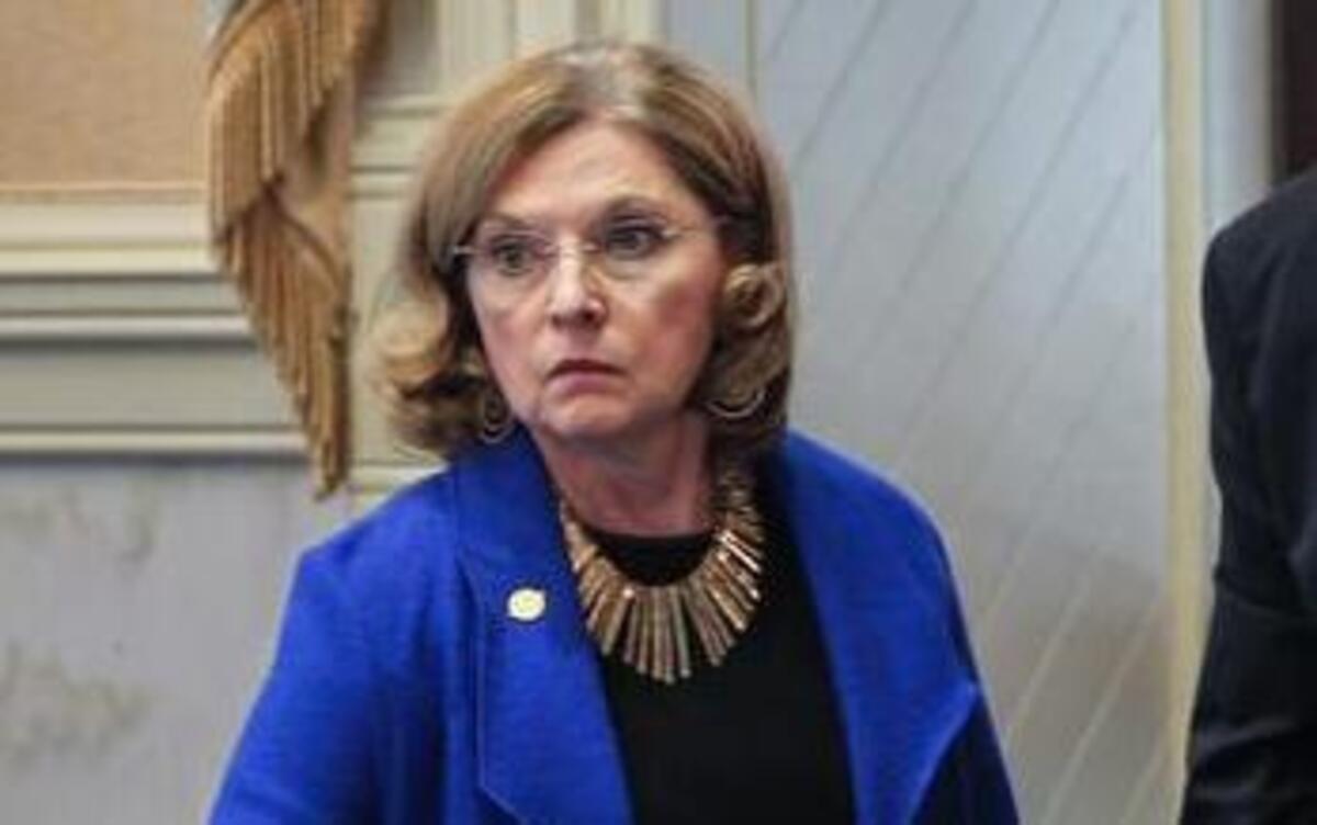 Sen. Katrina Shealy, R-Lexington stands near Sen. Tom Corbin, R-Greenville, in session. 2/17/15