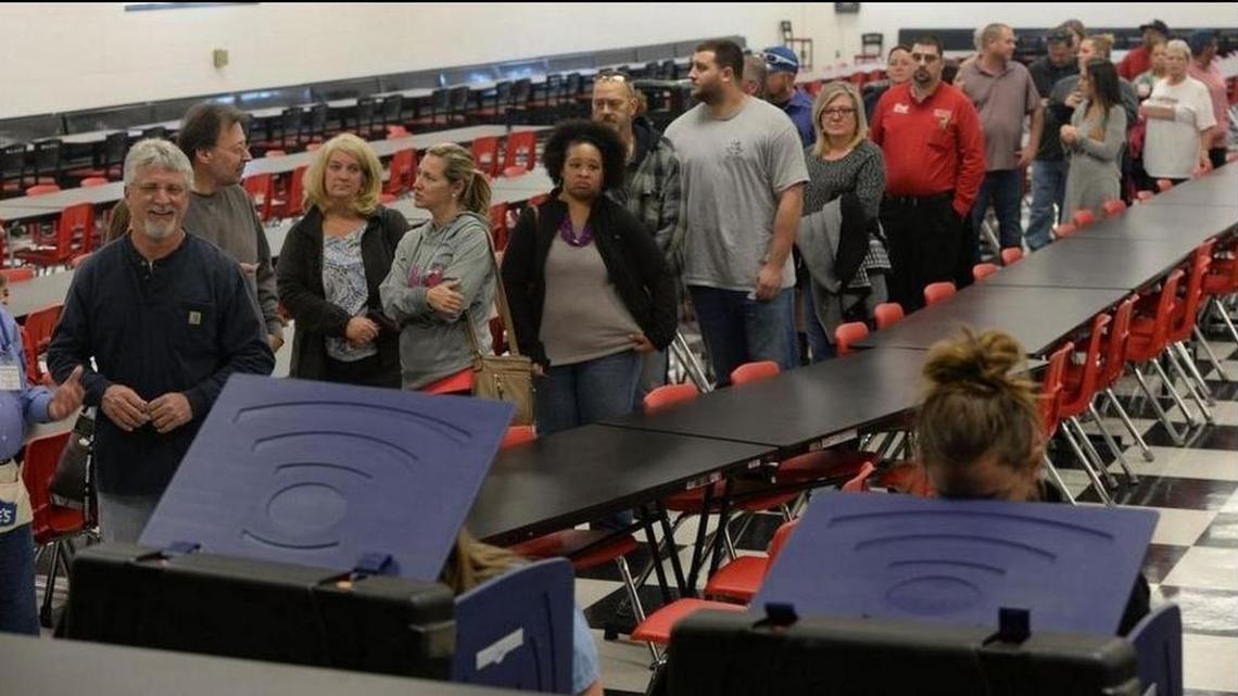 Long lines at the Boiling Springs High School, were common around Spartanburg County on Election Day.