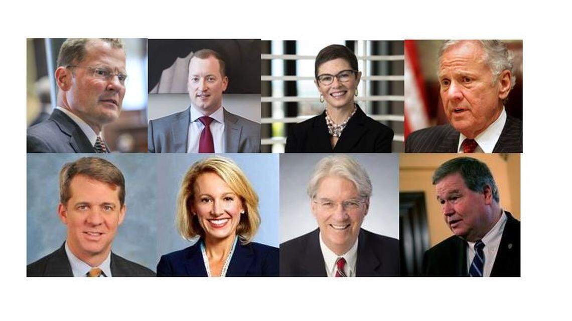 Top left to right: Kevin Bryant, John Warren, Marguerite Willis, Henry McMaster
Bottom left to right: James Smith, Catherine Templeton, Phil Noble, Yancey McGill
