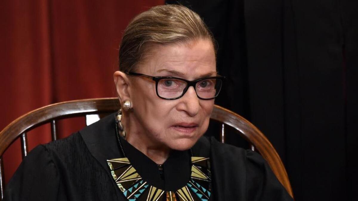 Associate Justice Ruth Bader Ginsburg poses during a group photograph at the Supreme Court building on June 1 2017 in Washington, D.C.
