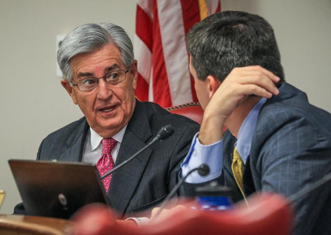 S.C. Sen. Nikki Setzler, D-Lexington, speaks to Sen. Shane Massey, R-Edgefield. (File)