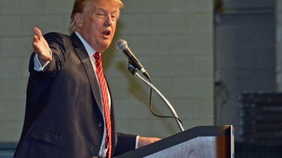 Republican presidential frontrunner Donald Trump was at the Anderson Civic Center for a rally on Monday in Anderson.
