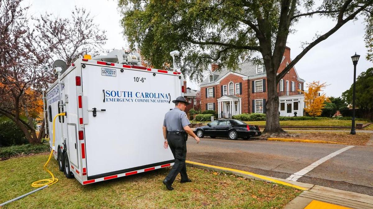 As Lt. Gov. Henry McMaster prepares to move into the governor's office, Protective Services has set up a post in front of his Columbia home.