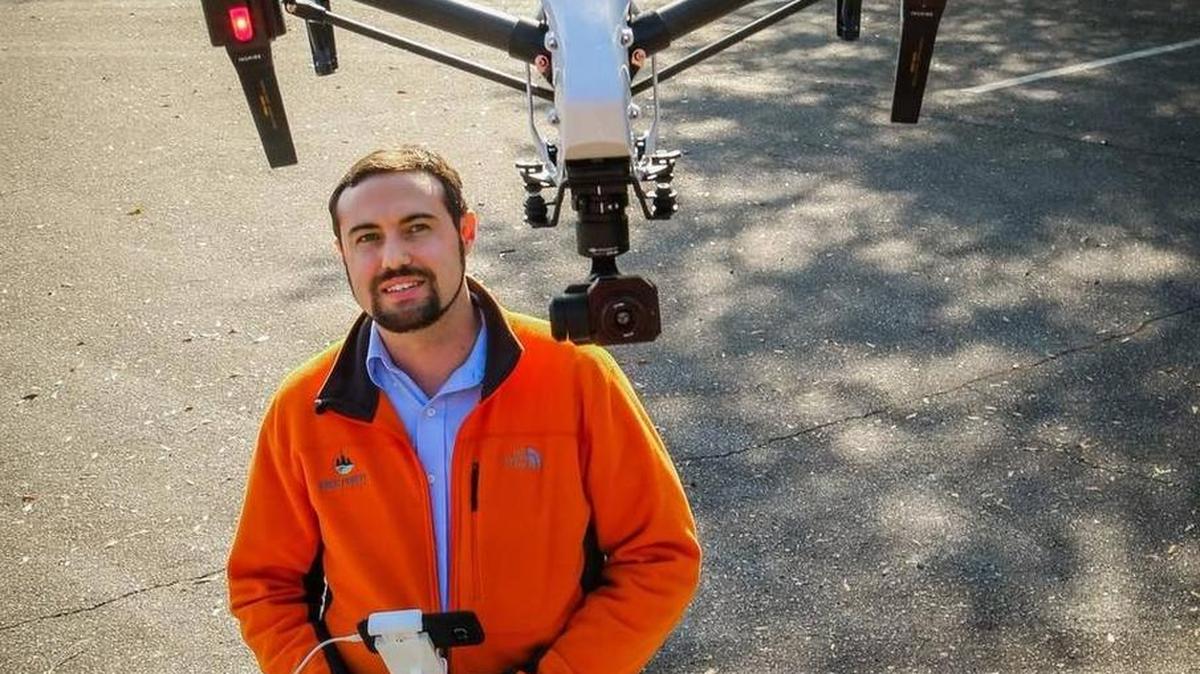 Eric Harkins started a business out of his home, mapping large tracts of land, inspecting roofs and the like. Last summer he started a drone business association.