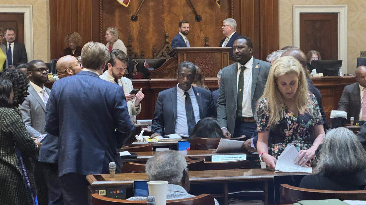 After session ended on the South Carolina state House floor on Monday, May 18, 2026, Democrats discussed which amendments they would present during Tuesday’s congressional redistricting debate.