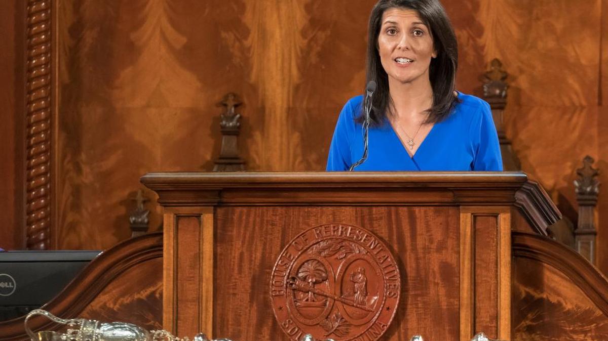 Nikki Haley issues her final State of the State address at the South Carolina State House.