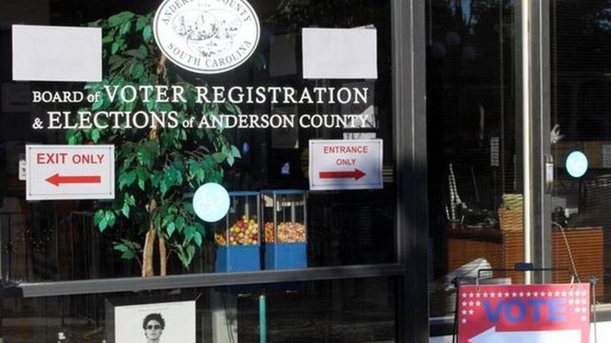 In-person absentee voting began last week at the Anderson County Board of Voter Registration and Elections office on North Main Street in downtown Anderson.