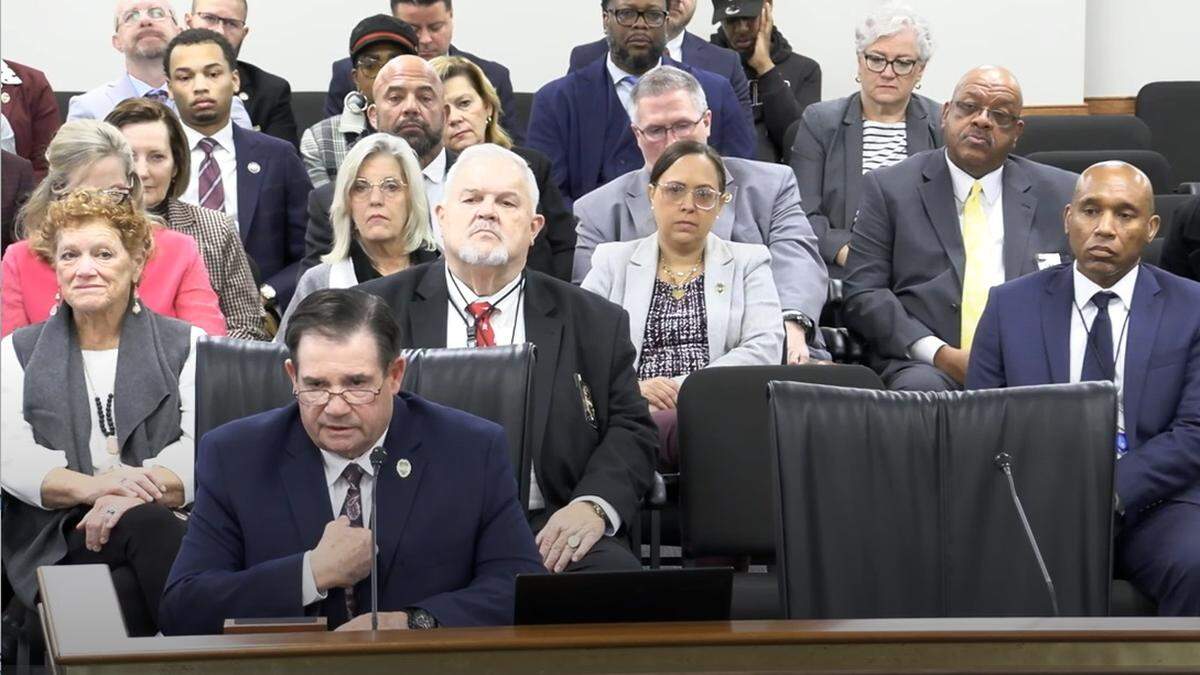 Joel Anderson, the acting director of the South Carolina Department of Corrections, testifies Thursday, Feb. 5, 2026 during his confirmation hearing in front of the Senate Corrections and Penology Committee.
