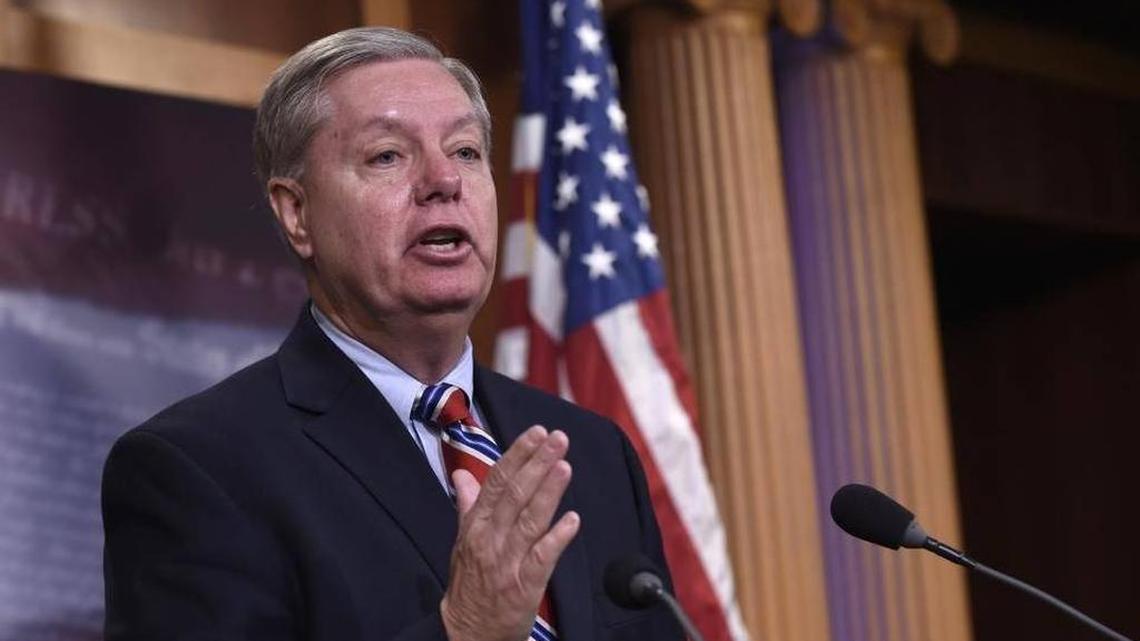 Sen. Lindsey Graham, R-S.C., a former presidential candidate, answers questions about his opinions on the presidential candidates during a news conference on Capitol Hill in Washington, Jan. 21, 2016.