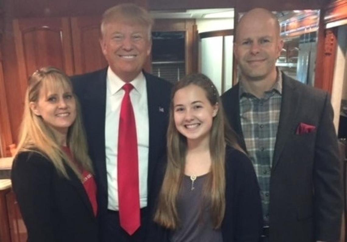 Gary Turner, his wife Kristy and daughter Madison meet with Donald Trump.