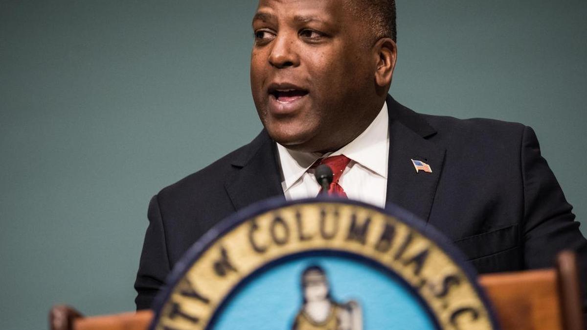Columbia Mayor Steve Benjamin delivers the State of the City in January at City Hall in Columbia. Benjamin is scheduled to meet Donald Trump Thursday.