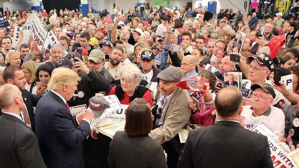 Supports come out as Donald Trump rallies at the Myrtle Beach Sports Center on Friday, Feb. 19, 2016. About 12,000 people attended the rally in Myrtle Beach and the rally at Pawleys Plantation Country Club a few hours later.