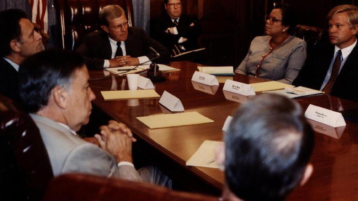 Then-Gov Carroll Campbell presides over South Carolina’s first Cabinet meeting, in 1993, two months after the Legislature gave governors the power to hire and fire the directors of 11 major state agencies.