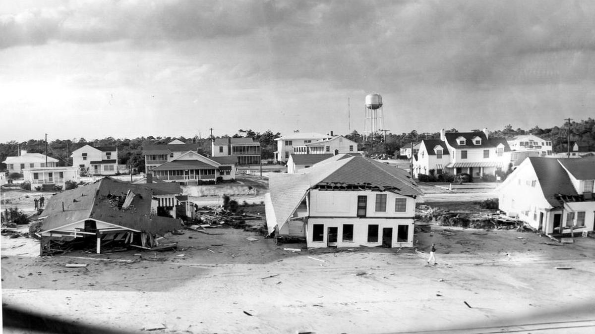 Damage along the oceanfront at Myrtle Beach.