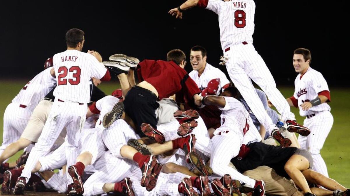 South Carolina celebrates its first College World Series title.