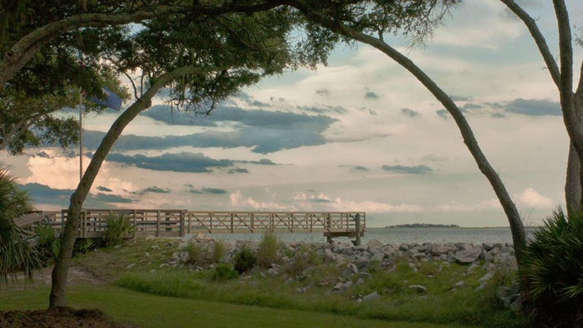 The dock at the main house on St. Phillips Island