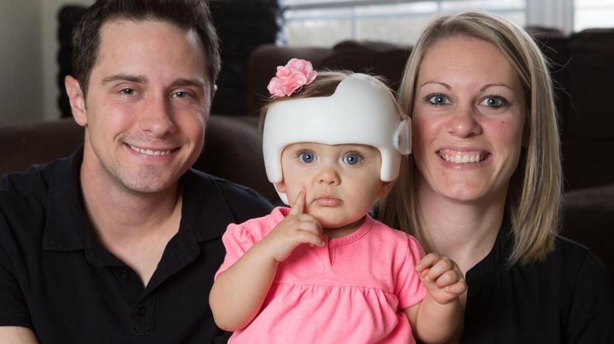 Paisley and her parents Bobby Ernsberger and Corine Kaufman of Fort Mill. The couple set up a GoFundMe me account to pay for a device and medical care needed to correct a condition Paisley has called deformational plagiocephaly.