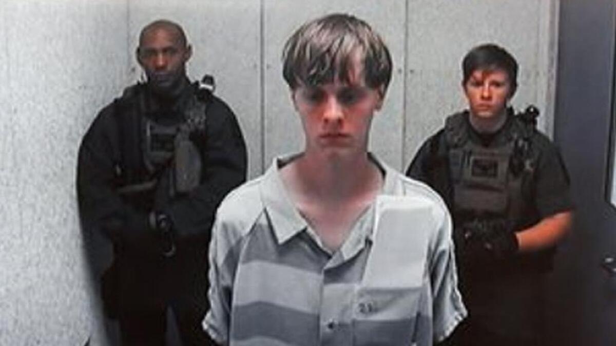 Dylann Roof at a bond hearing court in North Charleston, S.C.