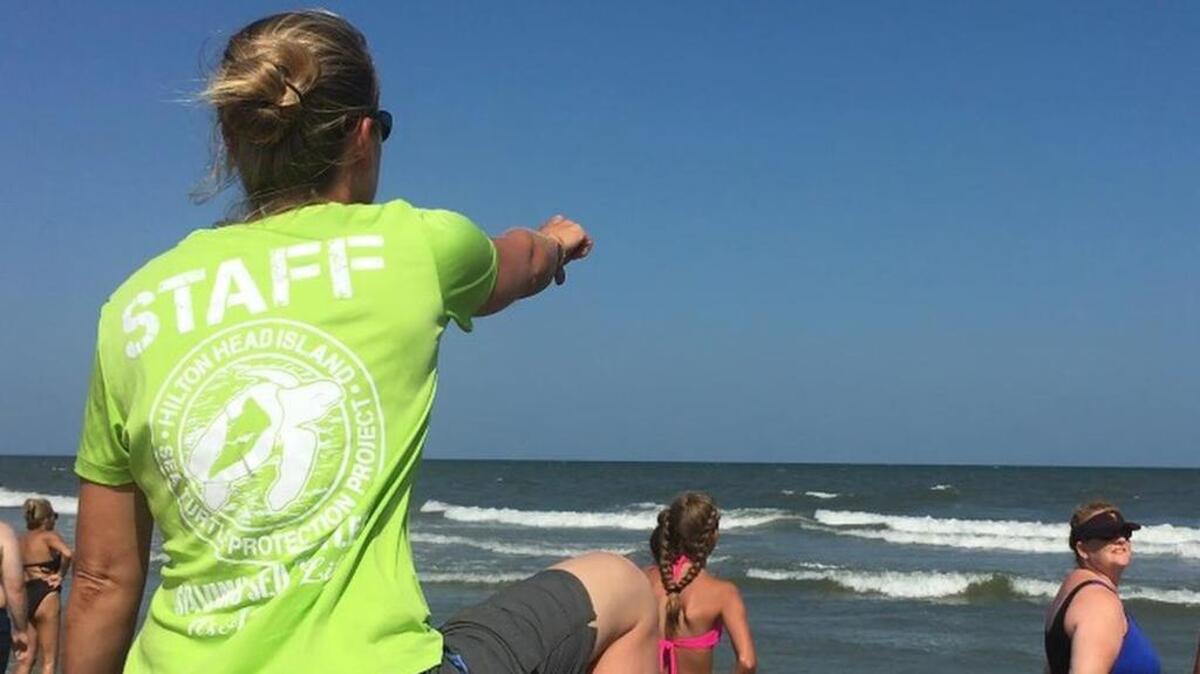 Amber Keuhn will monitor the beach for nesting sea turtles during the South Island Emergency Beach Fill project.