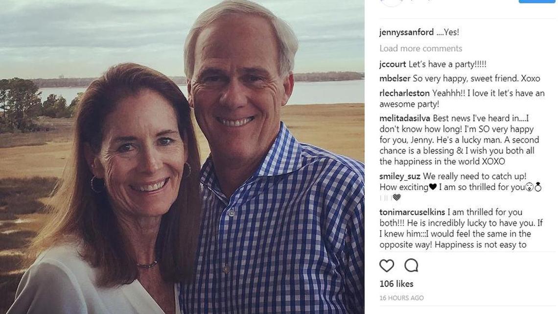 Screenshot of Jenny Sanford’s engagement announcement on social media.