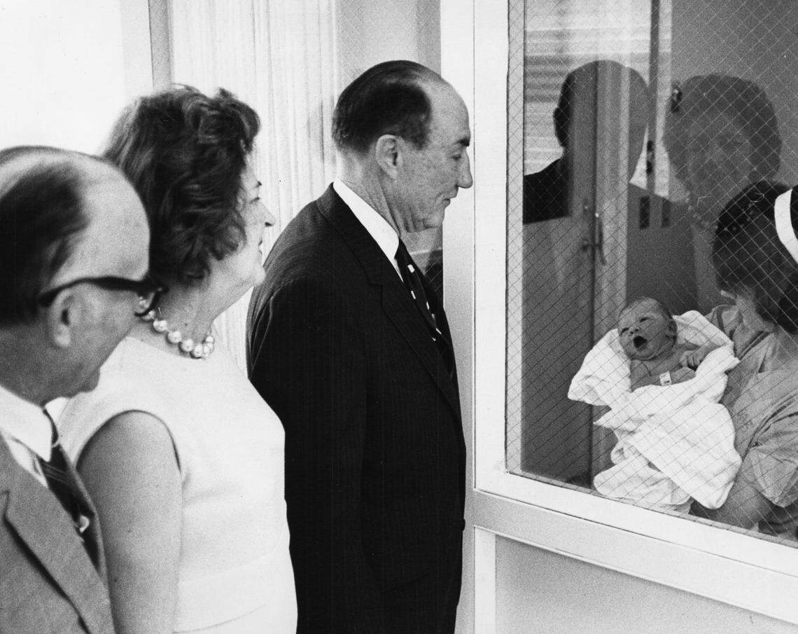 Nancy Moore Thurmond is held after being born on May 31, 1971. (File Photo/Vic Tutte)