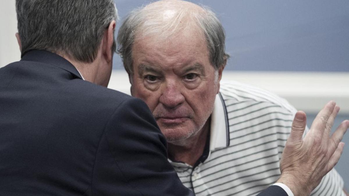 Richard Withington meets with his attorney Greg McCollum during a bond hearing at J. Reuben Long Detention Center. Withington, who is running for a Horry County Council and a South Carolina Senate seat, was arrested Tuesday after giving a $5,000 bribe to an undercover police officer after asking for money to drop out of the county council race, according to a police report. Withington was granted $10,000 Wednesday afternoon.