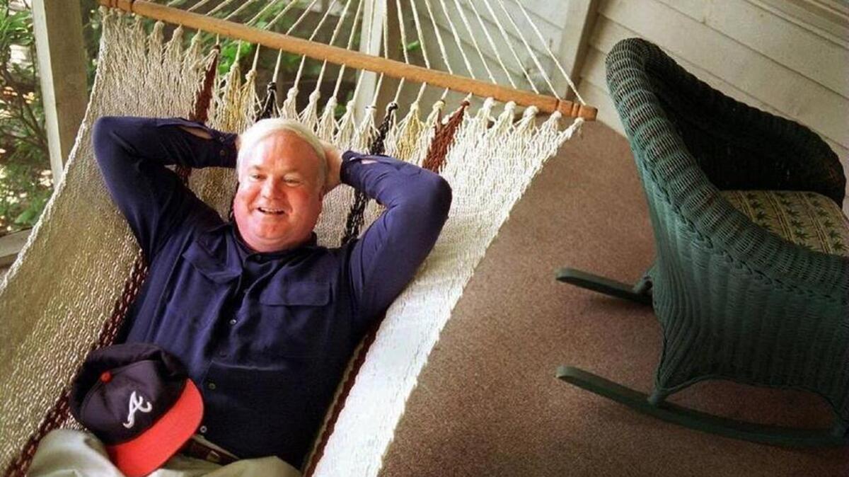 Pat Conroy relaxing in a hammock at his home in this undated photo.