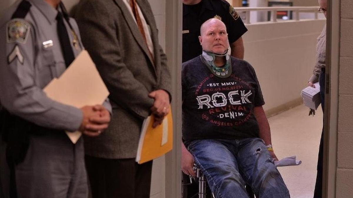 Hollis Brock Jr. appears before a magistrate judge for a bond hearing in Spartanbug in December