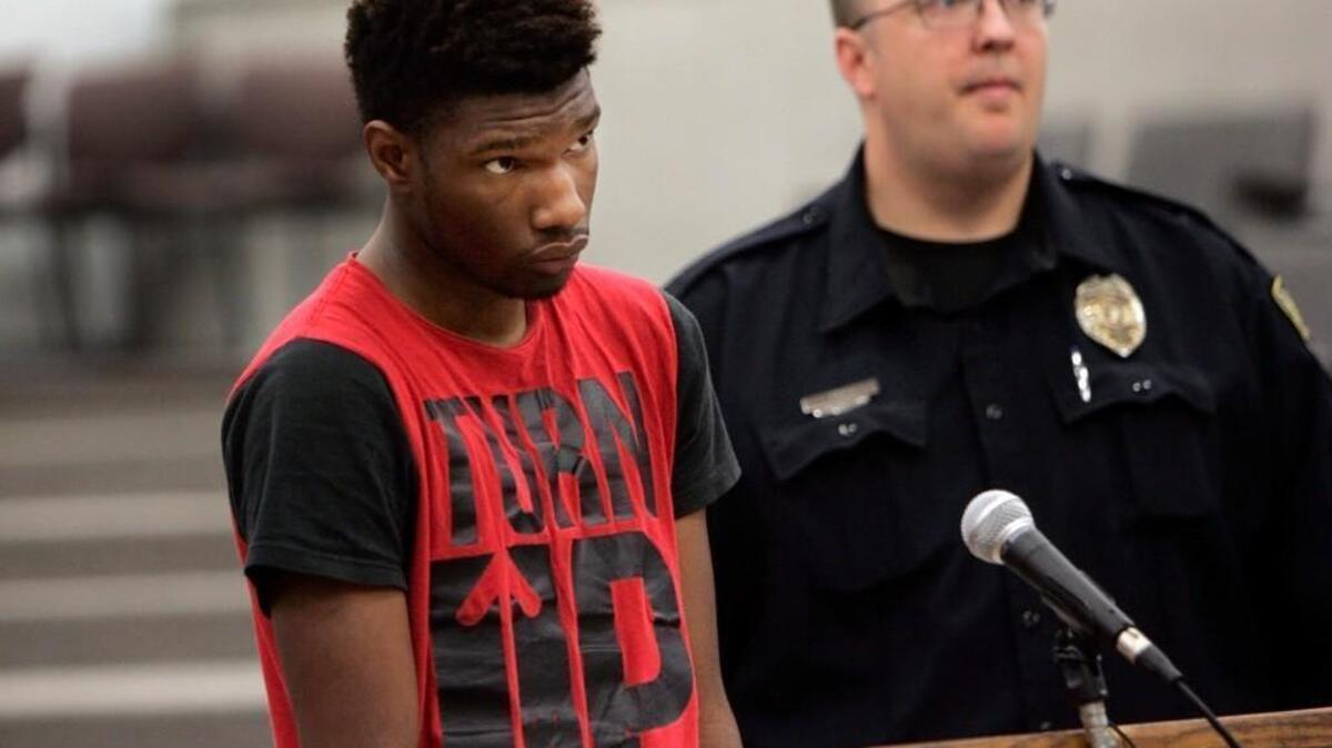De'Monte Douglas, 17, who is accused of shooting a puppy nearly 20 times with a BB gun, was released on a personal recognizance bond Wednesday morning after a hearing in Rock Hill Municipal Court.