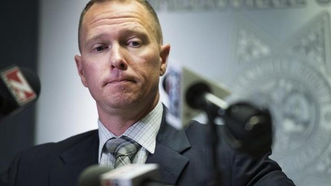 Greenville County Sheriff Will Lewis holds a press conference and admits to having an affair, but denies sexual assault allegations, to the media at the Law Enforcement Center on Thursday, October 19, 2017.