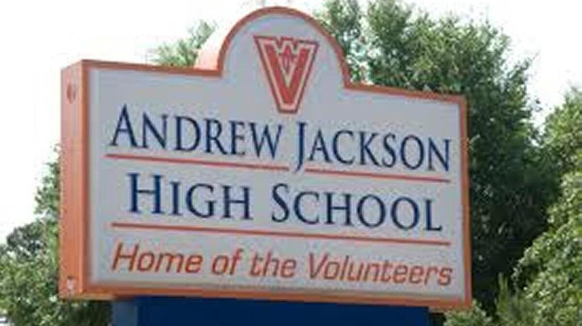 Two Andrew Jackson High students have been disciplined after an investigation found they hung a “noose-like device” made from shoelaces in a tree during a band practice last week