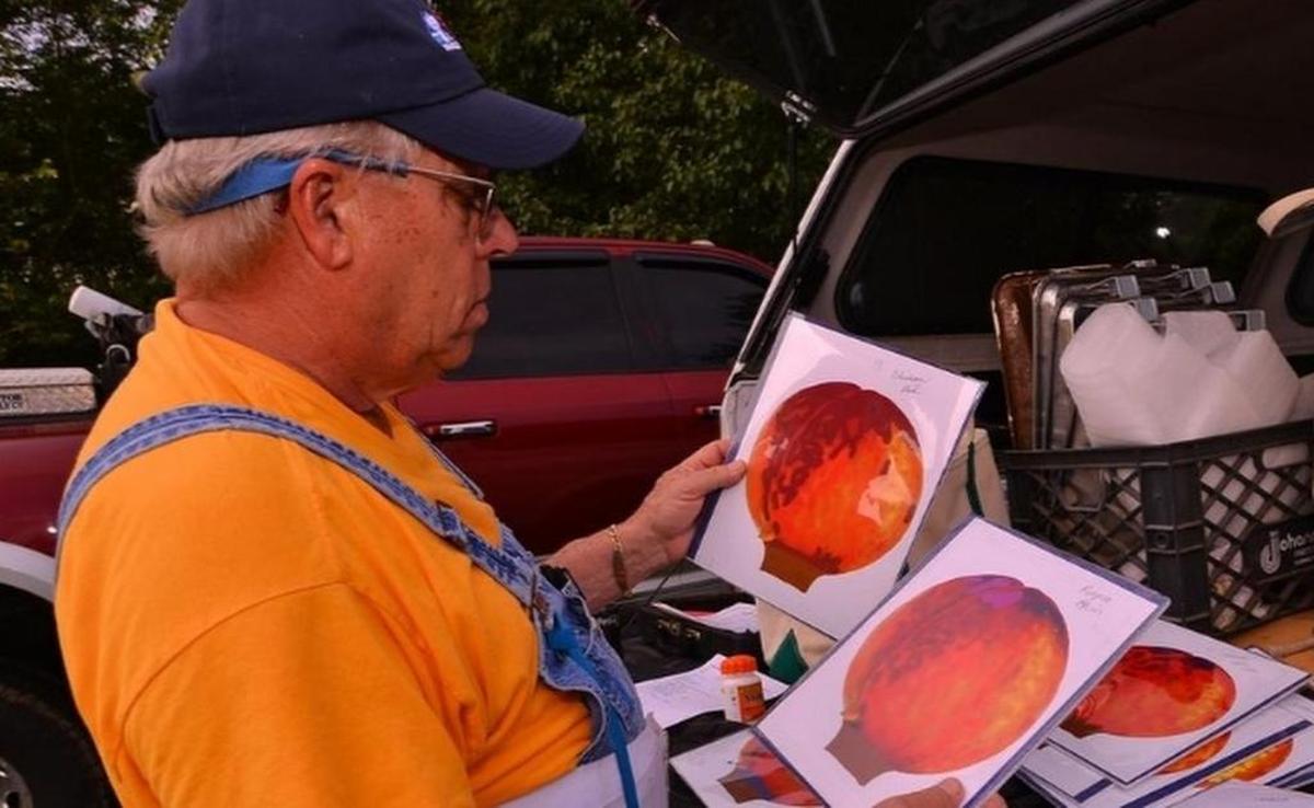 Artist Peter Freudenberg, who worked on the original Peachoid paint job, is overseeing the new project. He said up close, the paint will have a pixilated effect that won't be visible to drivers.