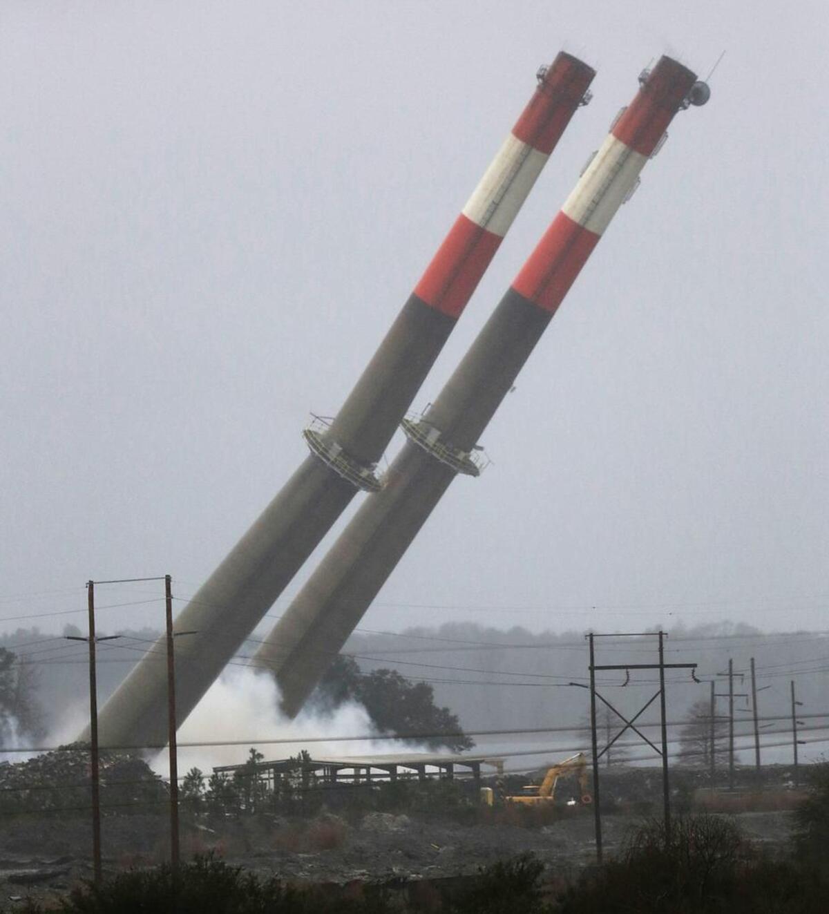 The 300-foot tall stacks fall at the Grainger Generation Station in Conway fell in 2016 as part of an effort to close  coal plants that contribute to climate change. Natural gas and nuclear are viewed as ways to replace coal.