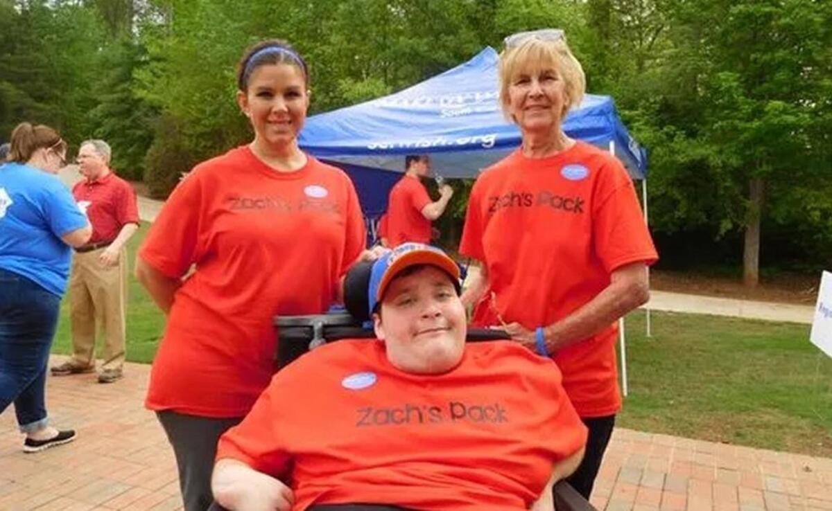 Zachary Heaton with his aunt Keri Lewis and grandmother Janice Heaton.