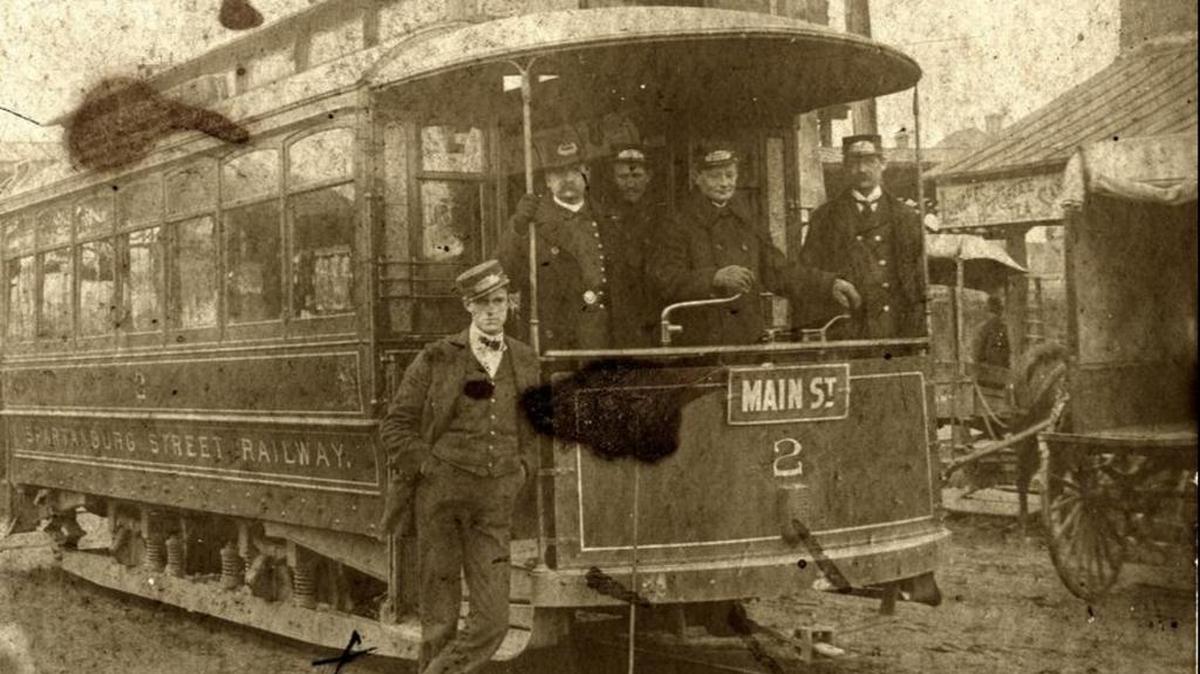 A Spartanburg Street Railway car and works in the early 1900s.