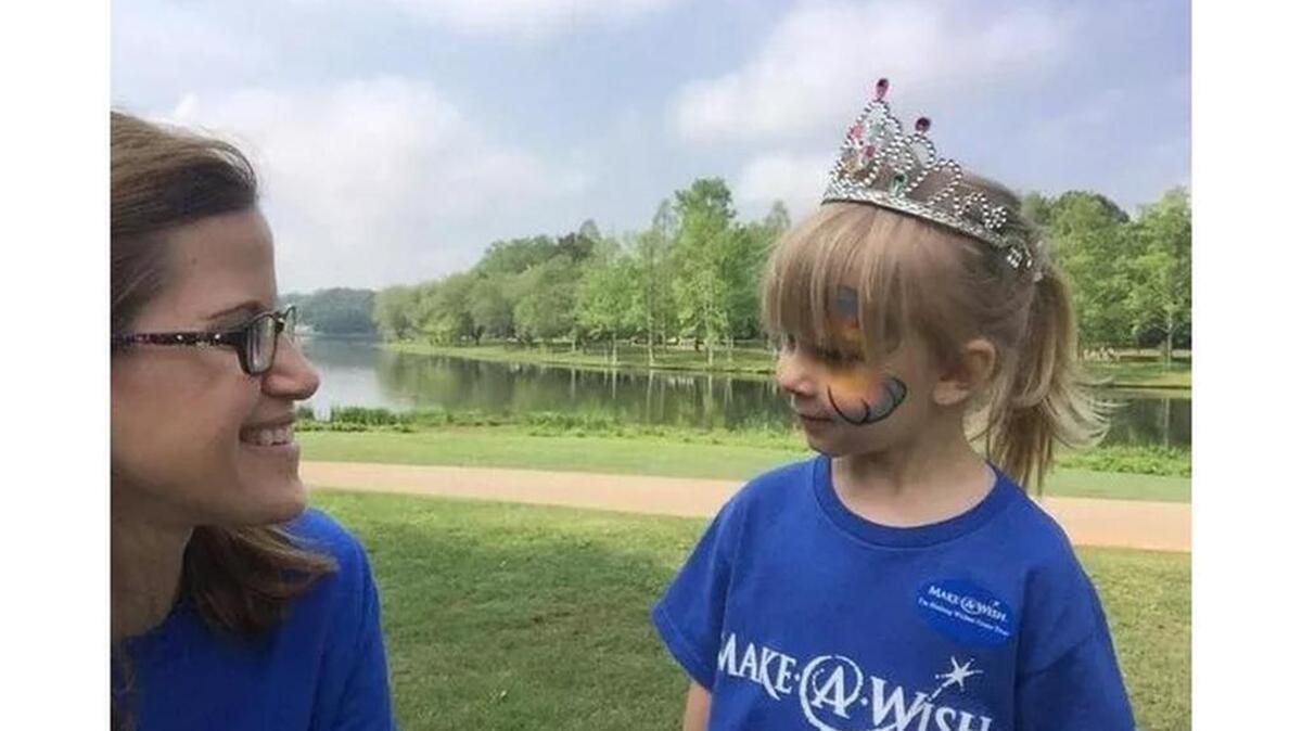 Juliette with Make-A-Wish volunteer Alison Rauch.
