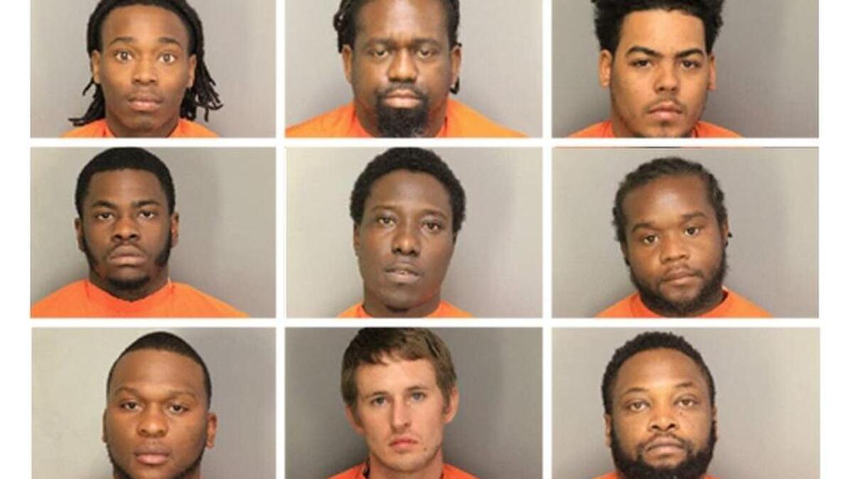 (top row left to right) Erion Dephuon Black, Robert Bryant Burgess, Adonis Labraford Doctor. (middle row) Tushia Shakur Edwards, Victor Antione Grant, Kayshawn Daron Linen (bottom row) Christopher Melvin, Eric Joseph Miles, Dwayne Edwado Wilson