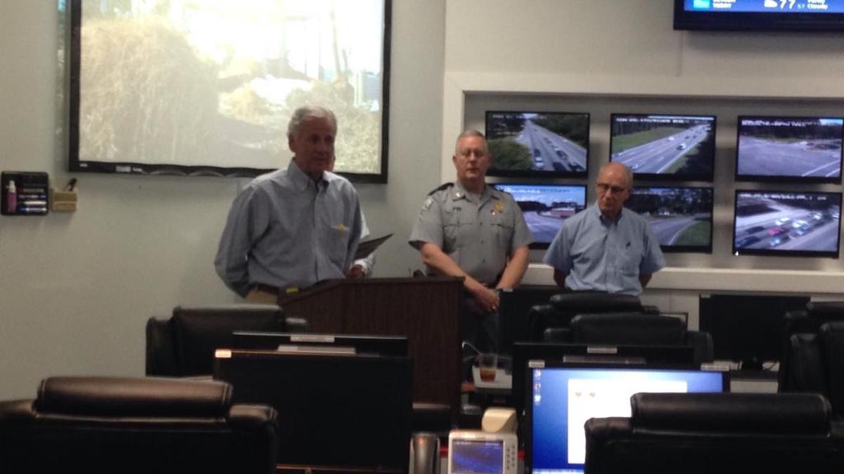 South Carolina Gov. Henry McMaster addresses reporters at the Beaufort County Emergency Operations Center in Beaufort on Friday, June 2. McMaster visited three counties Friday to discuss hurricane preparedness in the state.