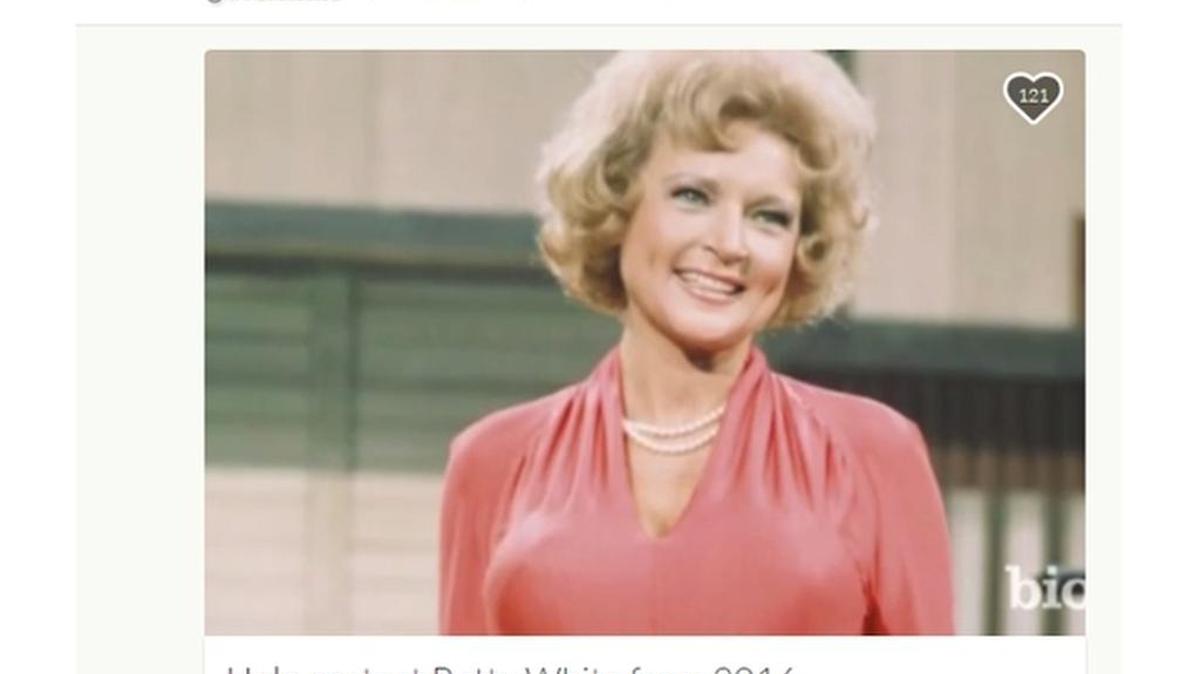 Screen shot of the “Help protect Betty White from 2016” GoFundMe page.