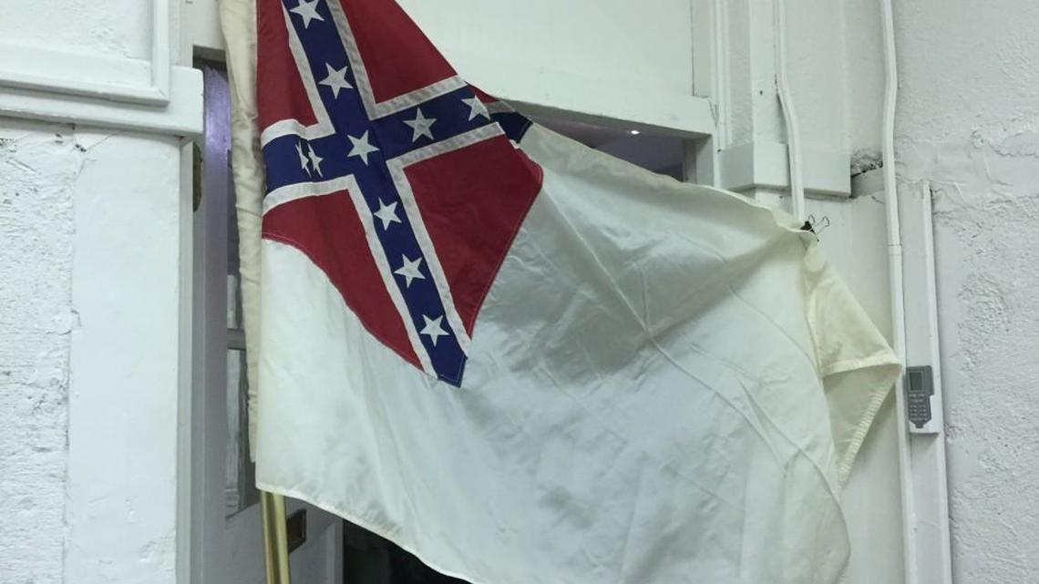 A version of the Confederate Flag that used to be up in the main courtroom at the York County Courthouse. A man has filed a lawsuit demanding the items go back up, citing the S.C. Heritage Act.