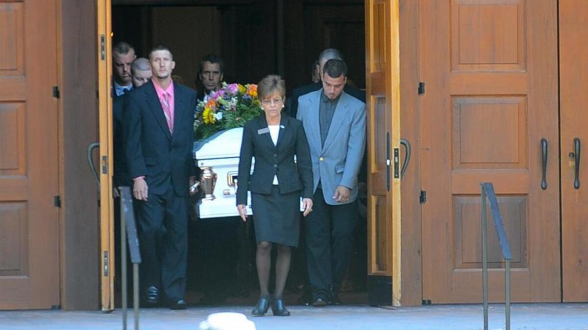 Hannah Collins’ casket is carried out of St. Peter’s Catholic Church following her funeral on Friday, August 12, 2016, in Beaufort. The 11-year-old died on August 5 after contracting a brain infection from a brain-eating amoeba while swimming in Edisto River in July.