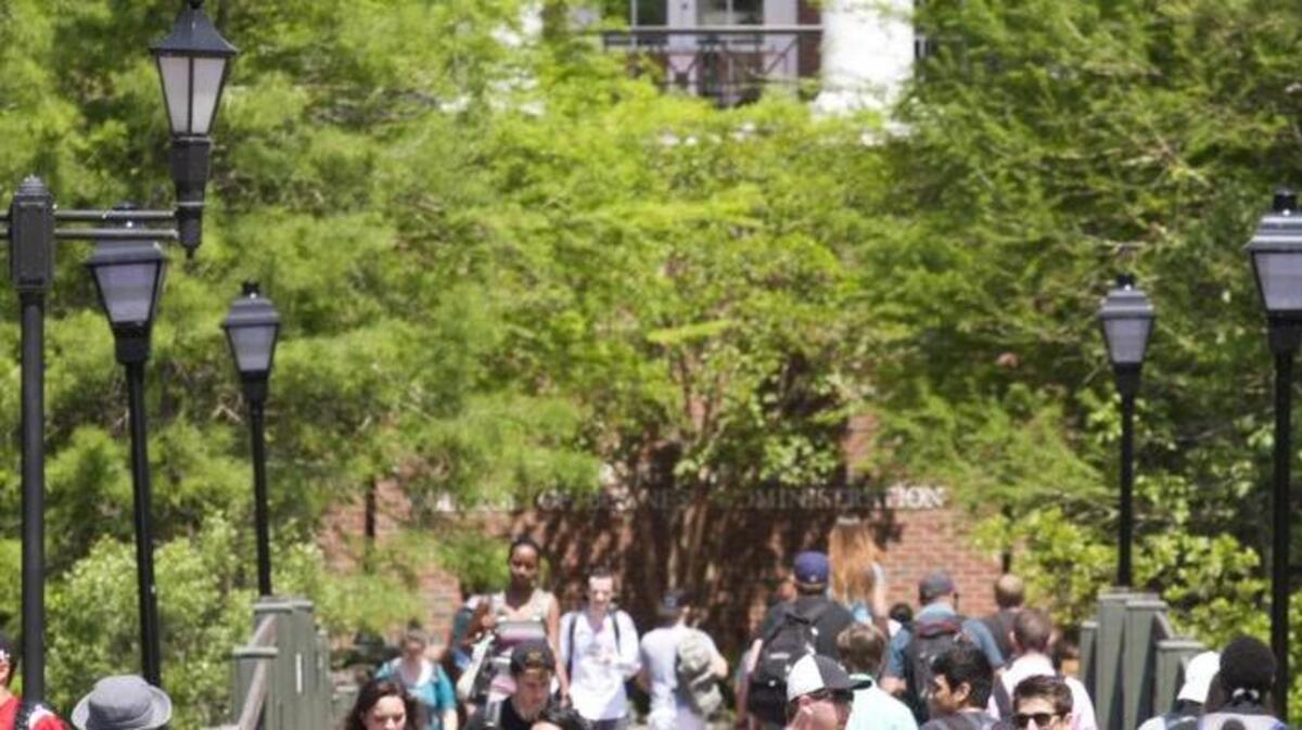 Students walk between classes at Coastal Carolina University.