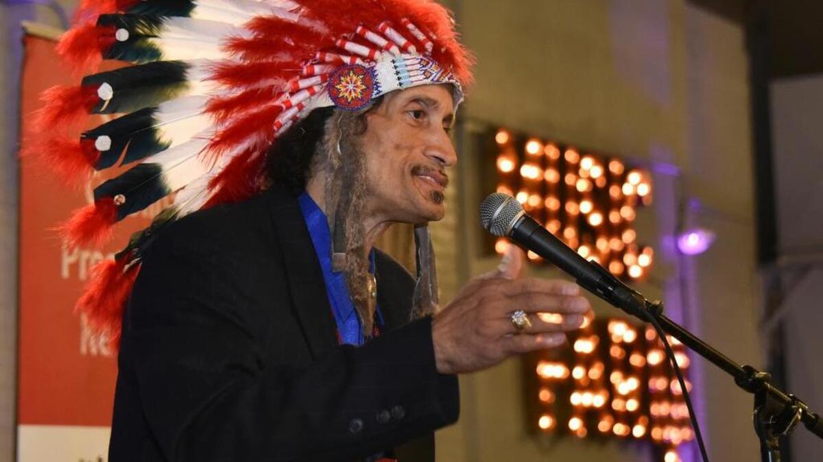 Dr. Will Moreau Goins, CEO of the Cherokee Indian Tribe of South Carolina, speaks to the crowd at the S.C. Progressive Network’s “Women’s March” in Columbia on Jan. 21, 2017. Goins passed away on Saturday.