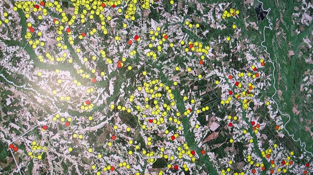 Hurricane Matthew damage map in Florence County