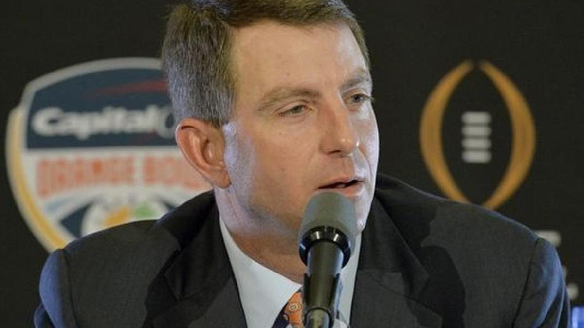 FILE PHOTO: Clemson head football coach Dabo Swinney