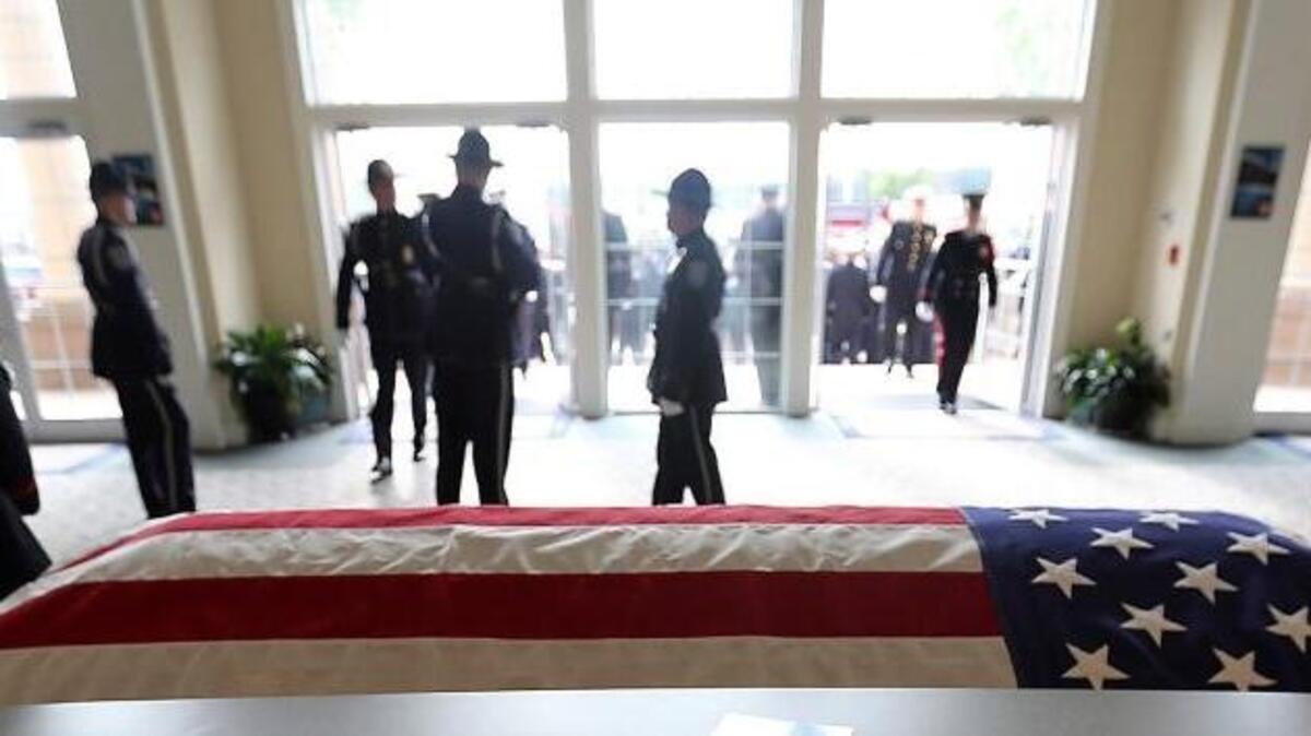 Firefighters attend the funeral of Conway firefighter Chris Ray at Beach Church on Thursday, March 24, 2016. Ray died on duty Sunday afternoon while responding to a fire within a half a mile from the fire house. He was struck and killed by a fire engine on Tinkertown Avenue.